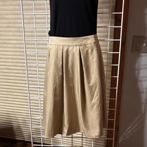 Elegant Tan Lined A-Line Women's Skirt